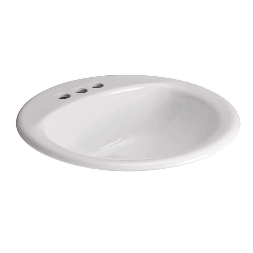 Glacier Bay Drop-In Bathroom Sink 130013-4W - Cheap Fitting