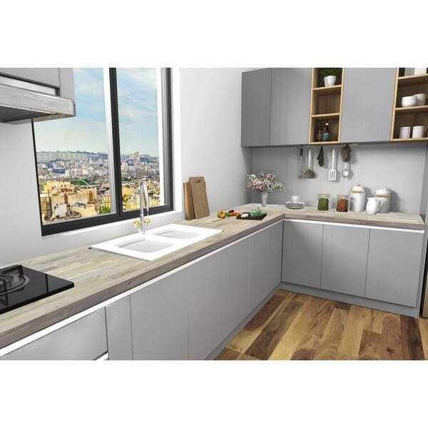 Interbuild Acacia 6 ft. L x 25 in. D x 1.5 in. T Butcher Block Countertop Stain - Cheap Fitting