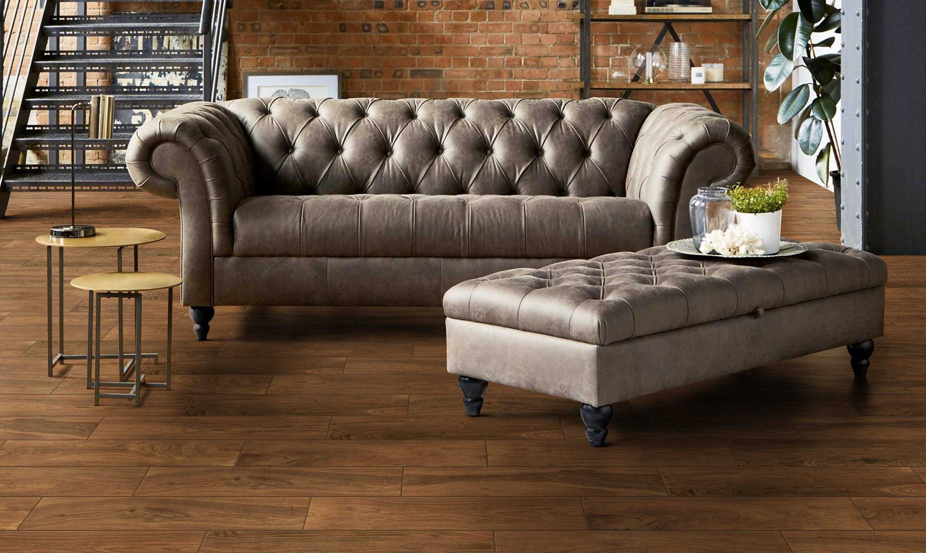 allen + roth Pensacola Brown 6-in x 36-in Glazed Porcelain Wood Look Floor and Wall Tile 1101671 - Cheap Fitting