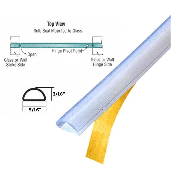 Gordon Glass Co. Gordon Glass Frameless Shower Door Translucent Silicone Bulb Seal with Pre - Cheap Fitting