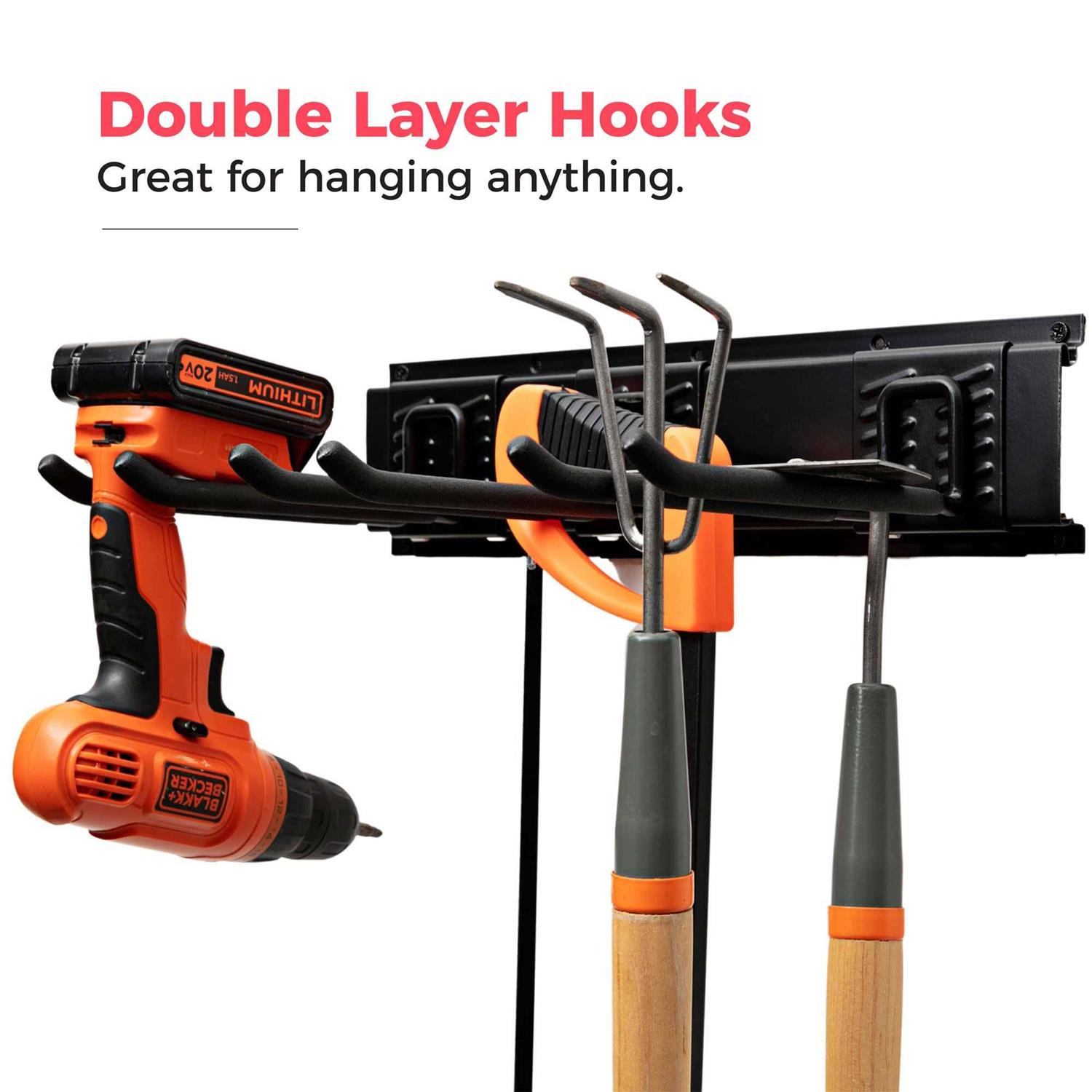 TIDYME Garage Tool Organizer Wall Mount Sturdy Storage Rack with Adjustable Hooks - Cheap Fitting