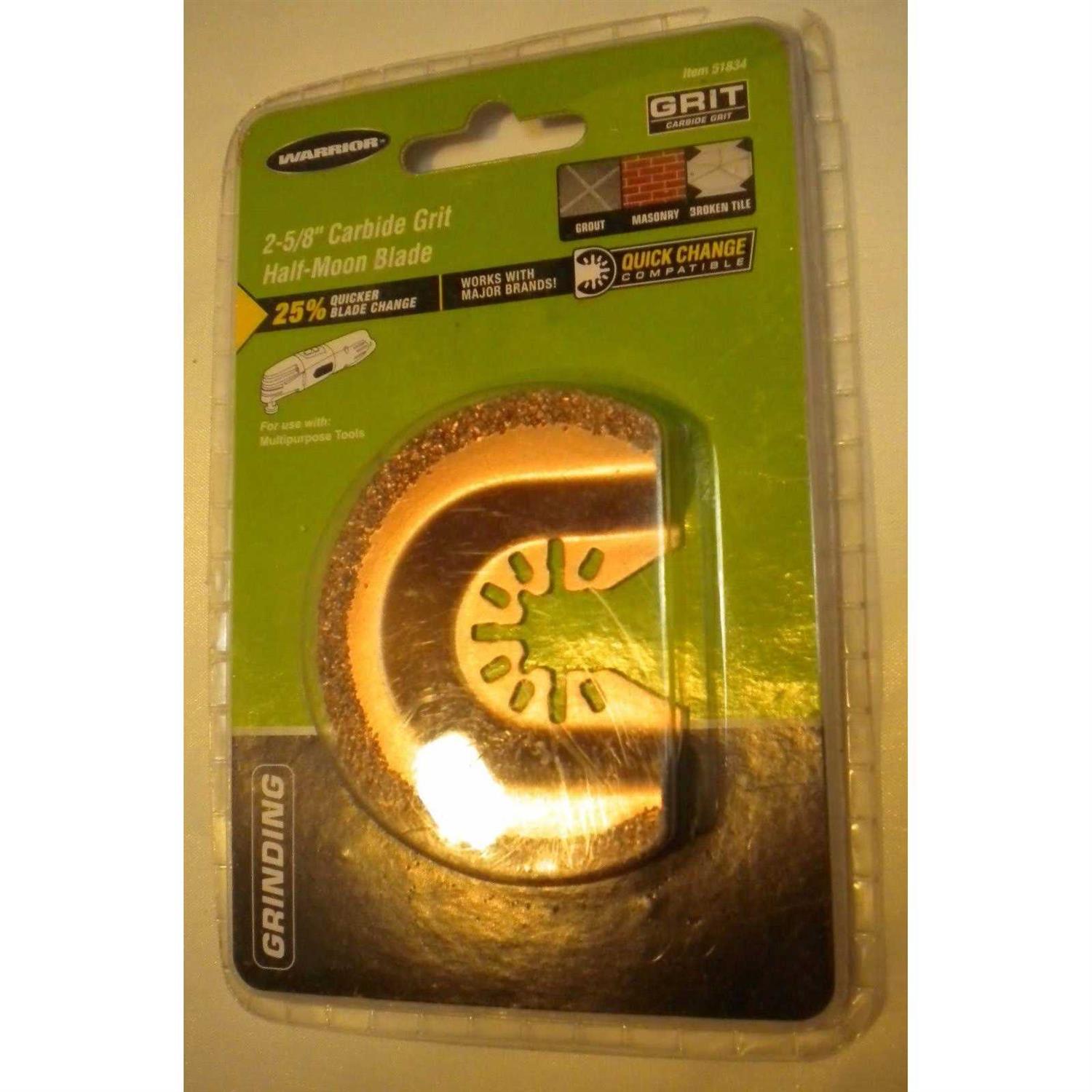 Warrior 2-5/8 in. Carbide Grit Multi-Tool Half-Moon Blade 61834 - Cheap Fitting