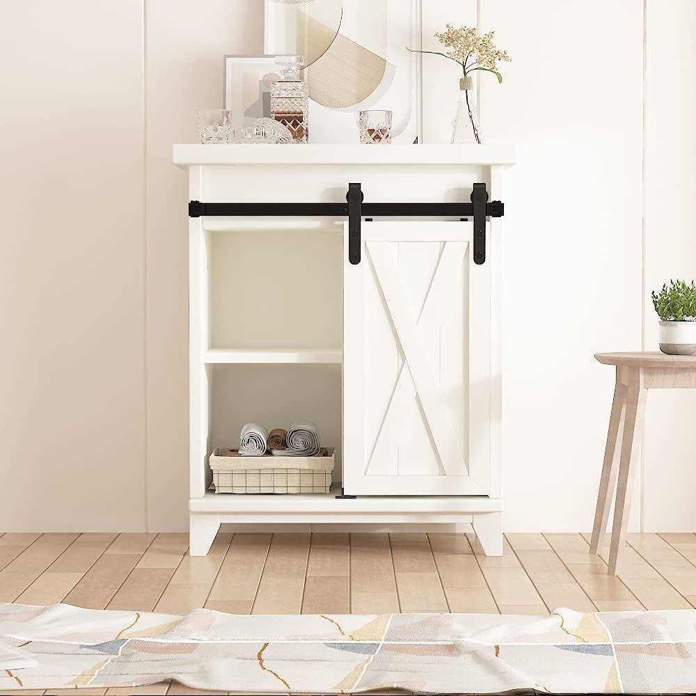 Skysen Single Door Cabinet Sliding Barn Door Hardware Kit Super Mini Sliding Door Hardware for Wardrobe Cabinet TV Stand - Cheap Fitting
