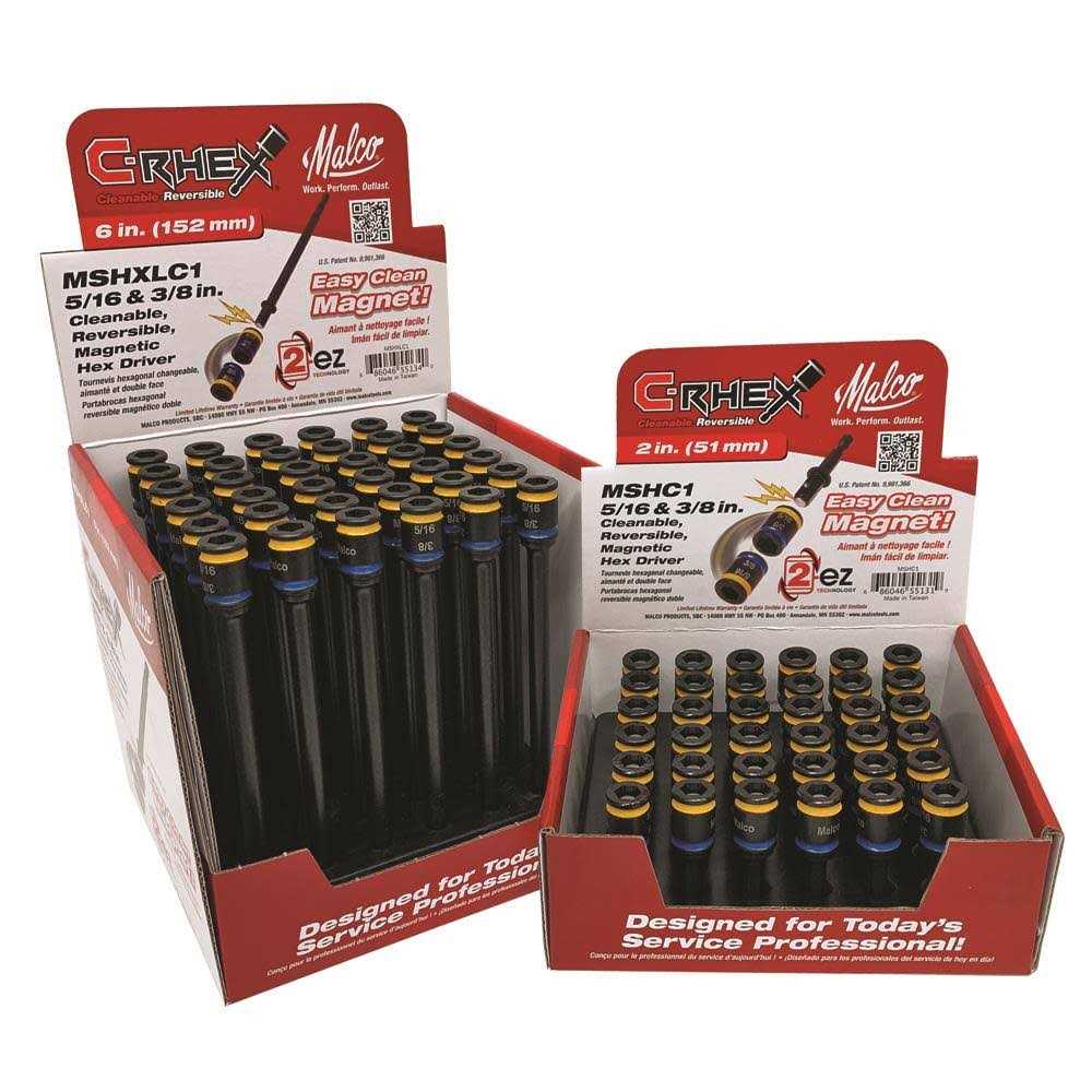 Malco Magnetic Hex Driver Cleanable 5/16 & 3/8 MSHC1 - Cheap Fitting