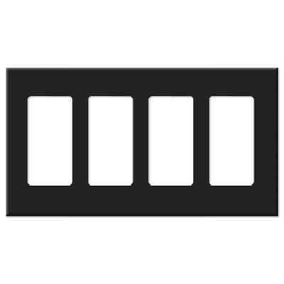 Leviton 80312-SW Decora Plus 4-Gang Screwless Wallplate - Cheap Fitting