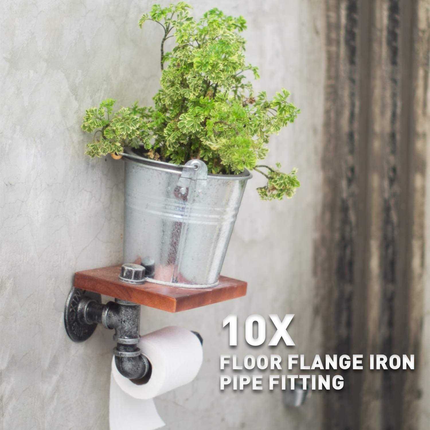 Home TZH 1 Floor Flange 4 Bolts iron Pipe Flange for Industrial vintage style - Cheap Fitting