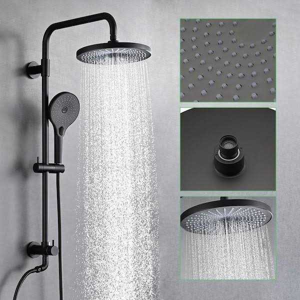 PROOX 3-Spray Round Wall Bar Shower Kit with Handheld Shower and Adjustable Slide Bar - Cheap Fitting