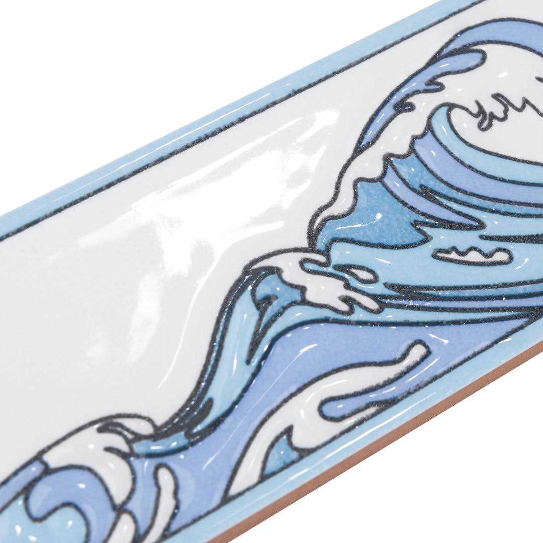 Merola Tile Tile Captain Kanagawa Wave 2 x 8 Glossy Ceramic Specialty Trim - Cheap Fitting
