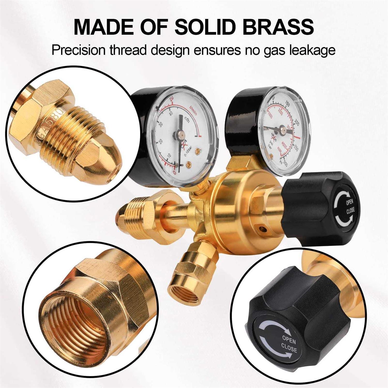 Tutor Auto Argon CO2 Regulator Gauge Welding Gas Regulator with 6.6Ft Gas Hose - Cheap Fitting