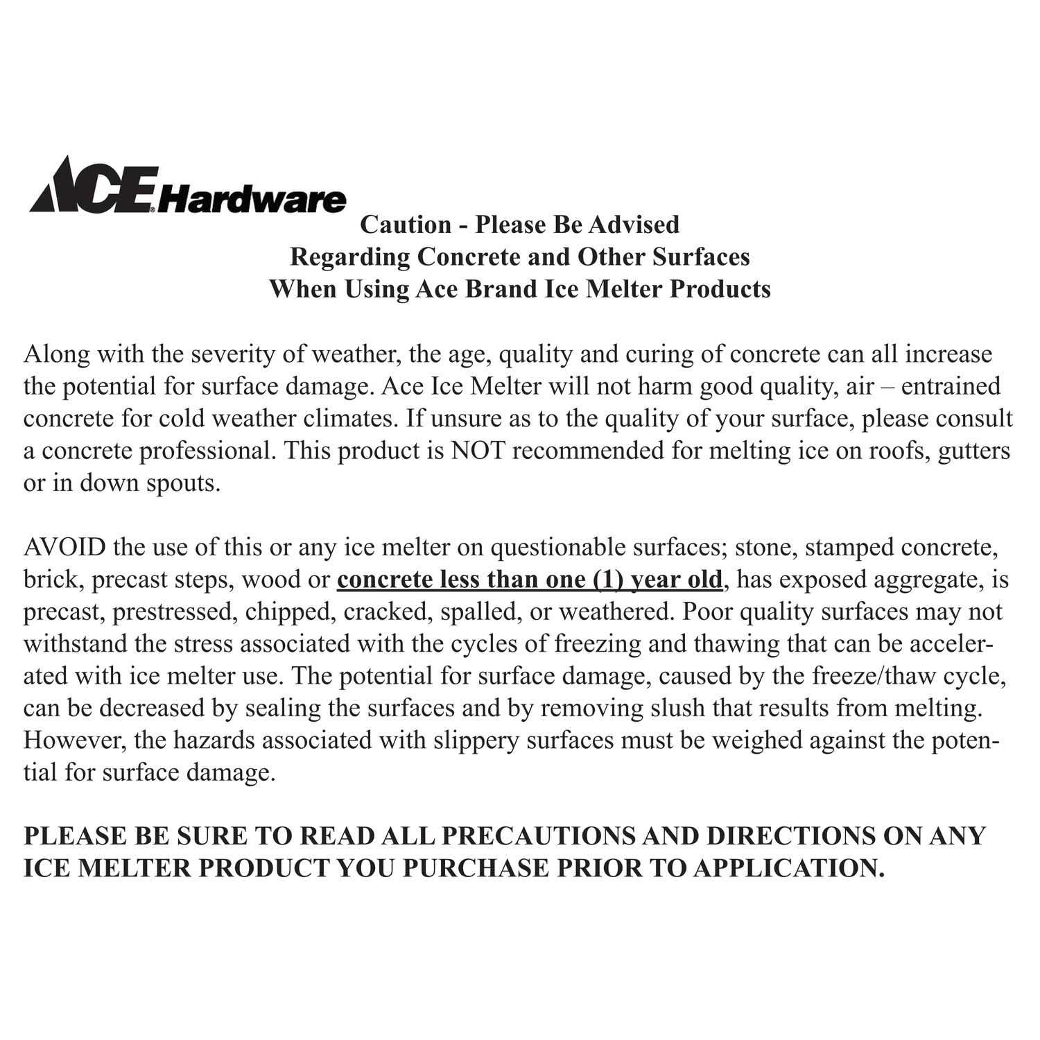 Ice Melt 10# BAG ACE - Cheap Fitting