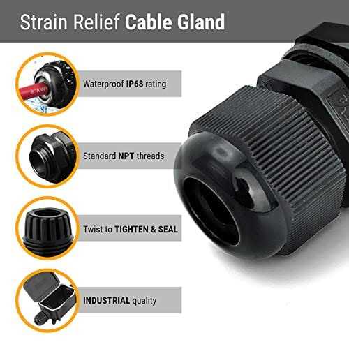 MGI SpeedWare NPT Strain Relief Nylon Cord Grip Cable Glands - Cheap Fitting