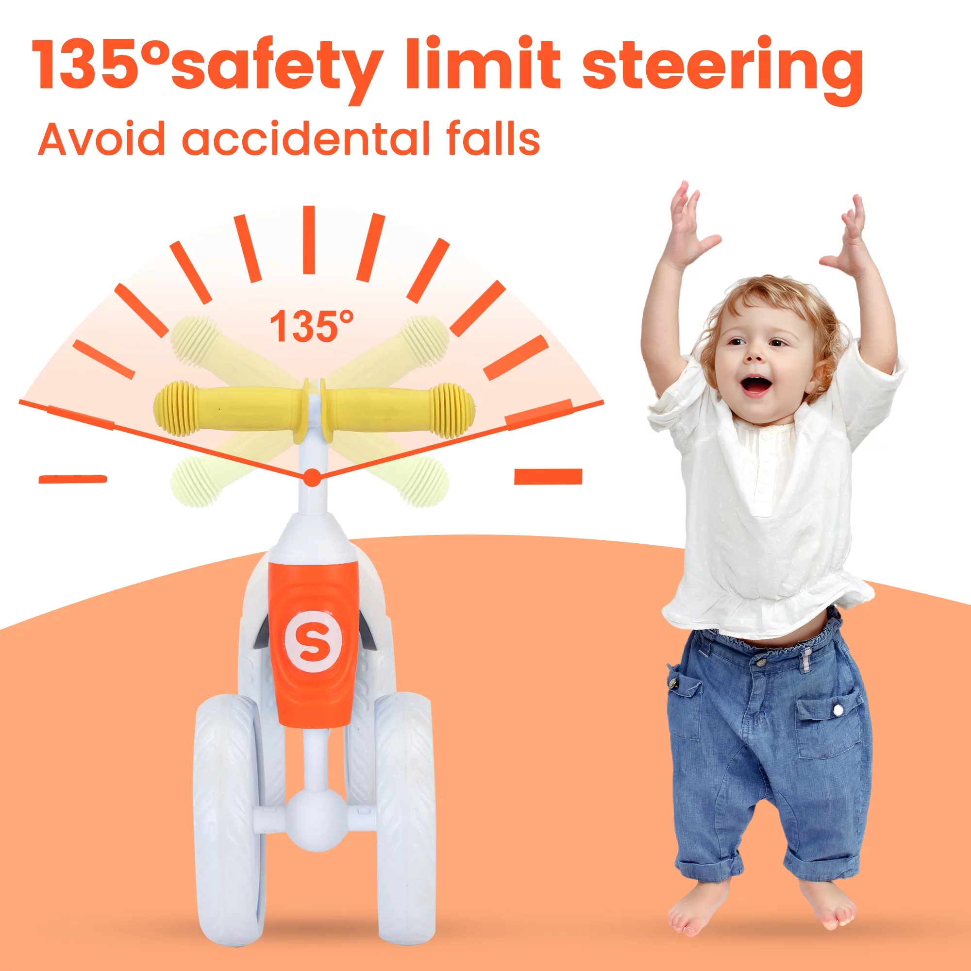 Sejoy Baby Balance Bike, 10-36 Month Kids Toddler Walker, 4 Wheels Riding Toys for Boys and Girls, First Birthday Gifts - Cheap Fitting