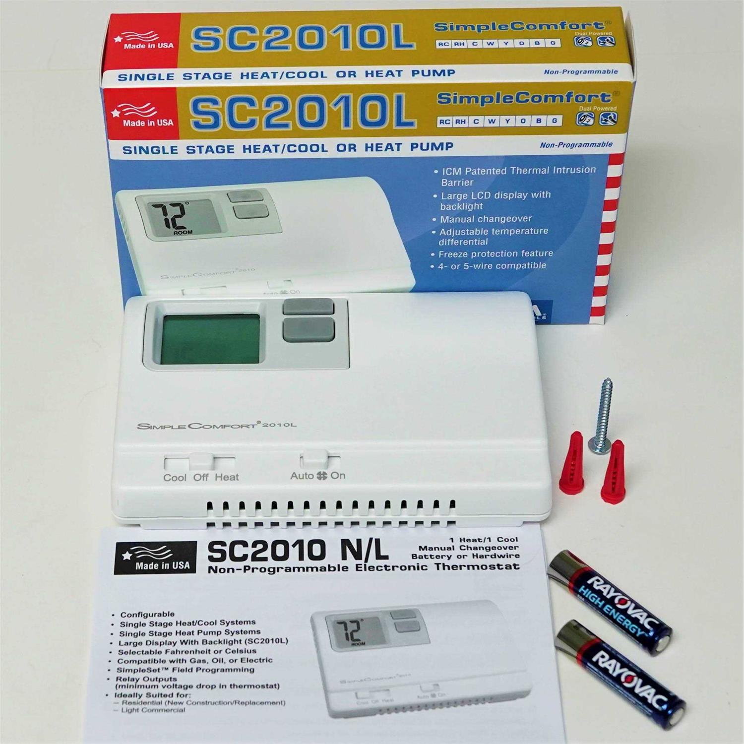 ICM Controls SC2010L Non-Programmable SimpleComfort Thermostat - Cheap Fitting