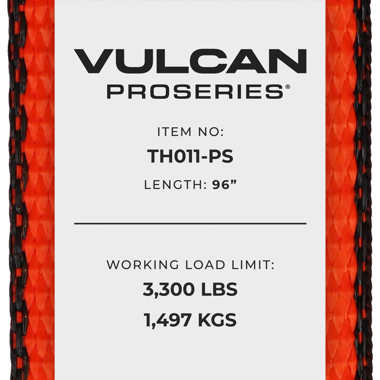 Vulcan Car Tie Down with Chain Anchors Lasso Style 2 Inch x 96 Inch - Cheap Fitting