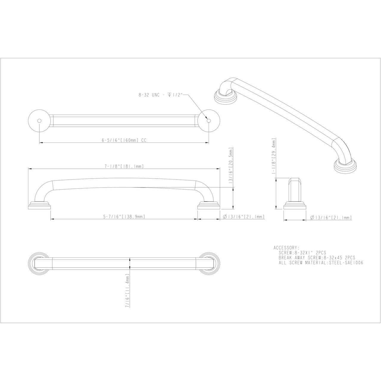 Jeffrey Alexander 527 Bremen 1 Cabinet Pull - Cheap Fitting