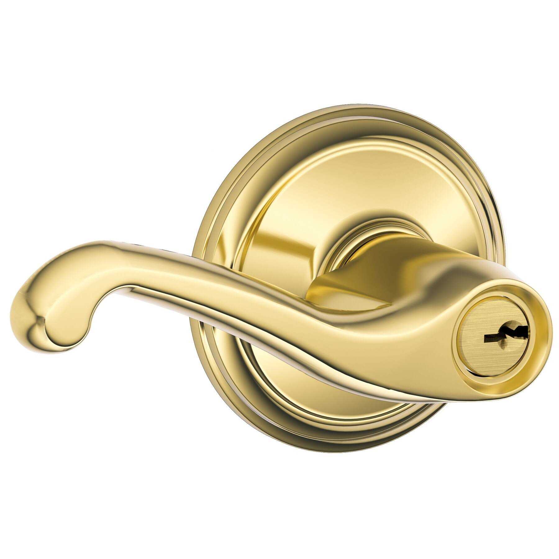 Schlage F51VFLA505 Flair Entry Lever Bright Brass - Cheap Fitting