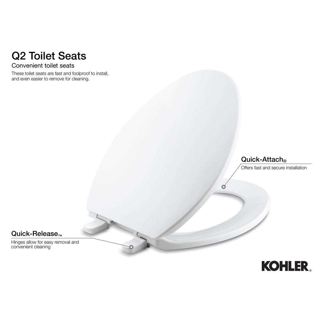 Kohler Brevia Quick-Release Round-Front Toilet Seat - Cheap Fitting