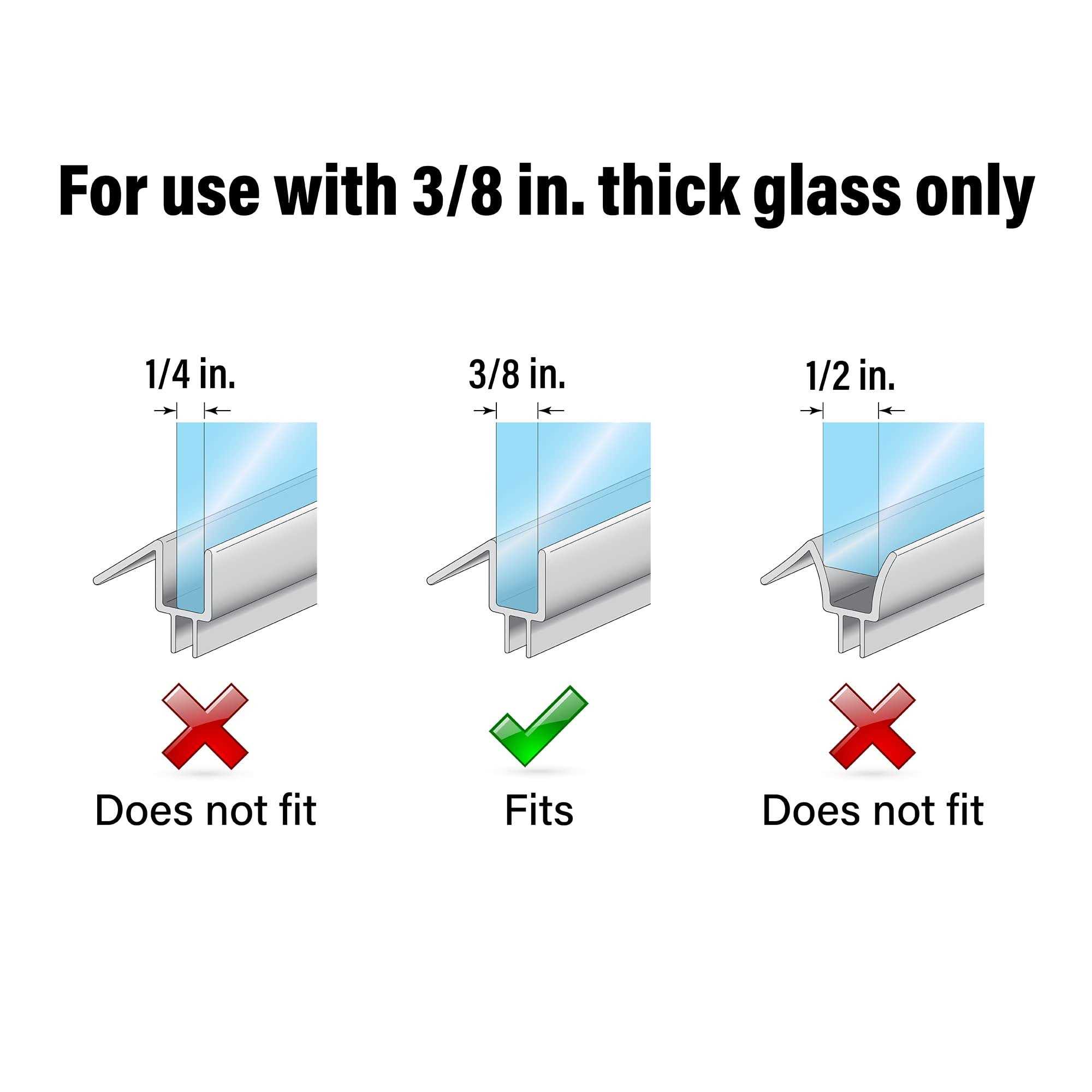 Prime Line Frameless Shower Door Bottom Seal - Cheap Fitting