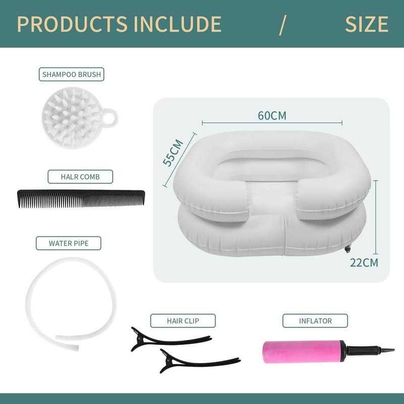 AmaVins inflatable Hair Washing basin inflatable shampoo basin for Bedridden Wash Hair in Bed with shampoo bowl - Cheap Fitting