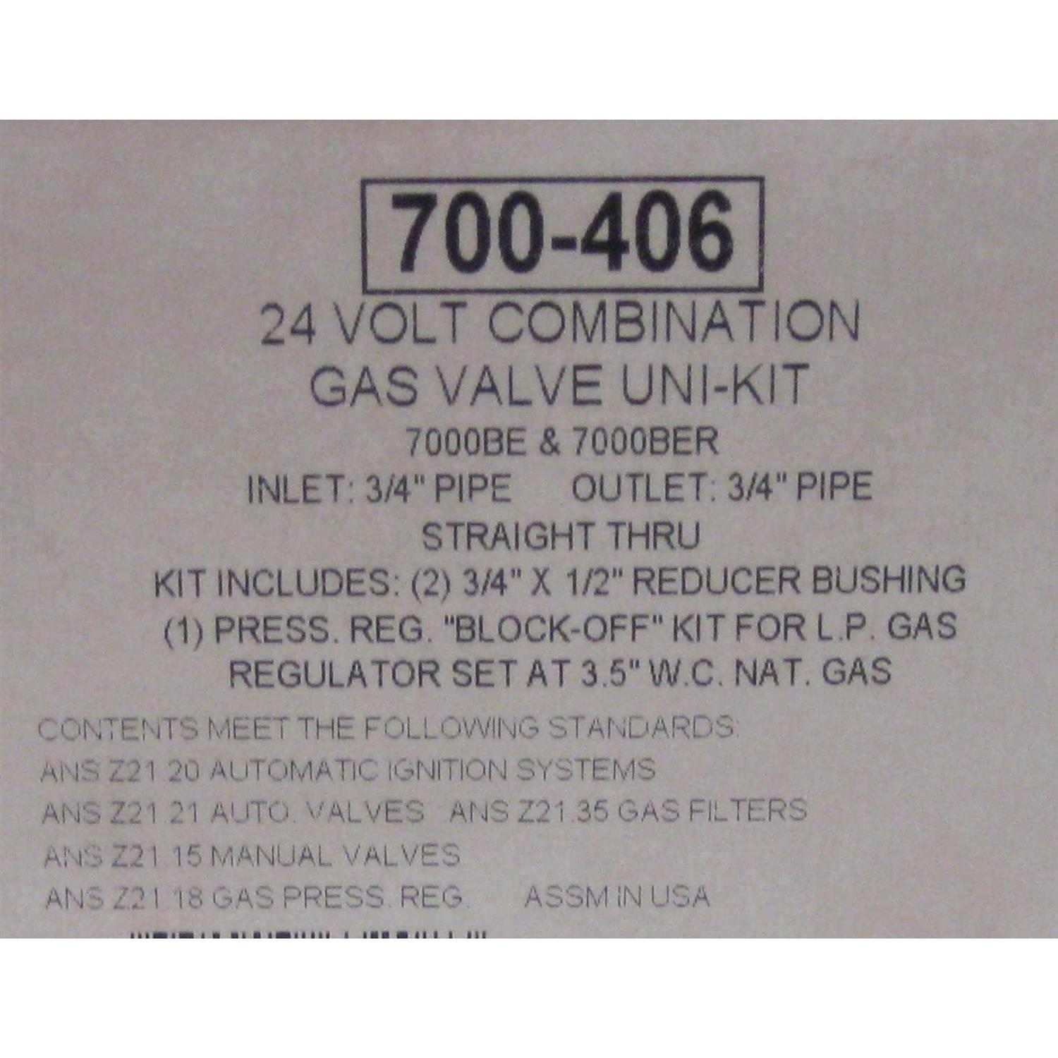 Robertshaw 700-406 Gas Valve - Cheap Fitting
