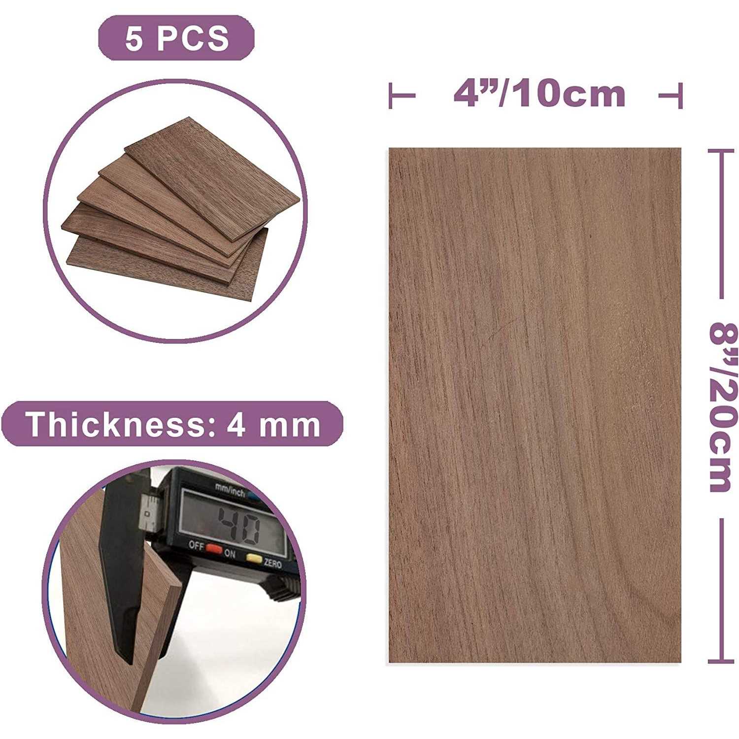 Craftiff Walnut Wood Sheets Thin Lumber Black Dark Unfinished Board for Crafts - Cheap Fitting