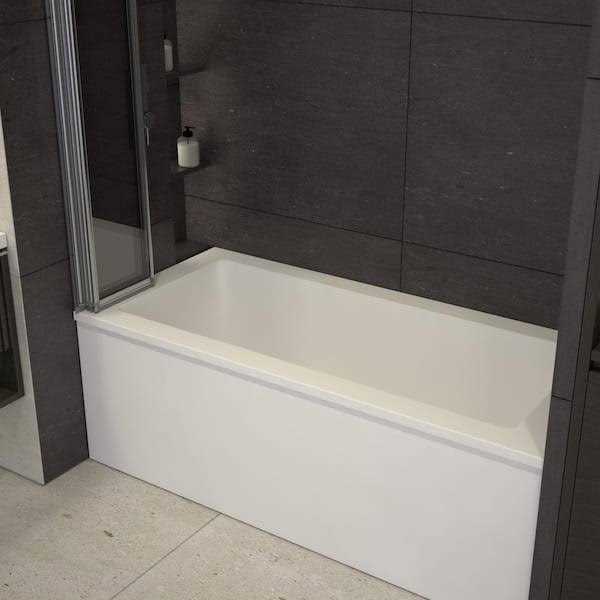 LuxWay Triton 44 in. W x 55 in. H Bi Fold Framed Bath Screen Tub Door Clear Glass - Cheap Fitting