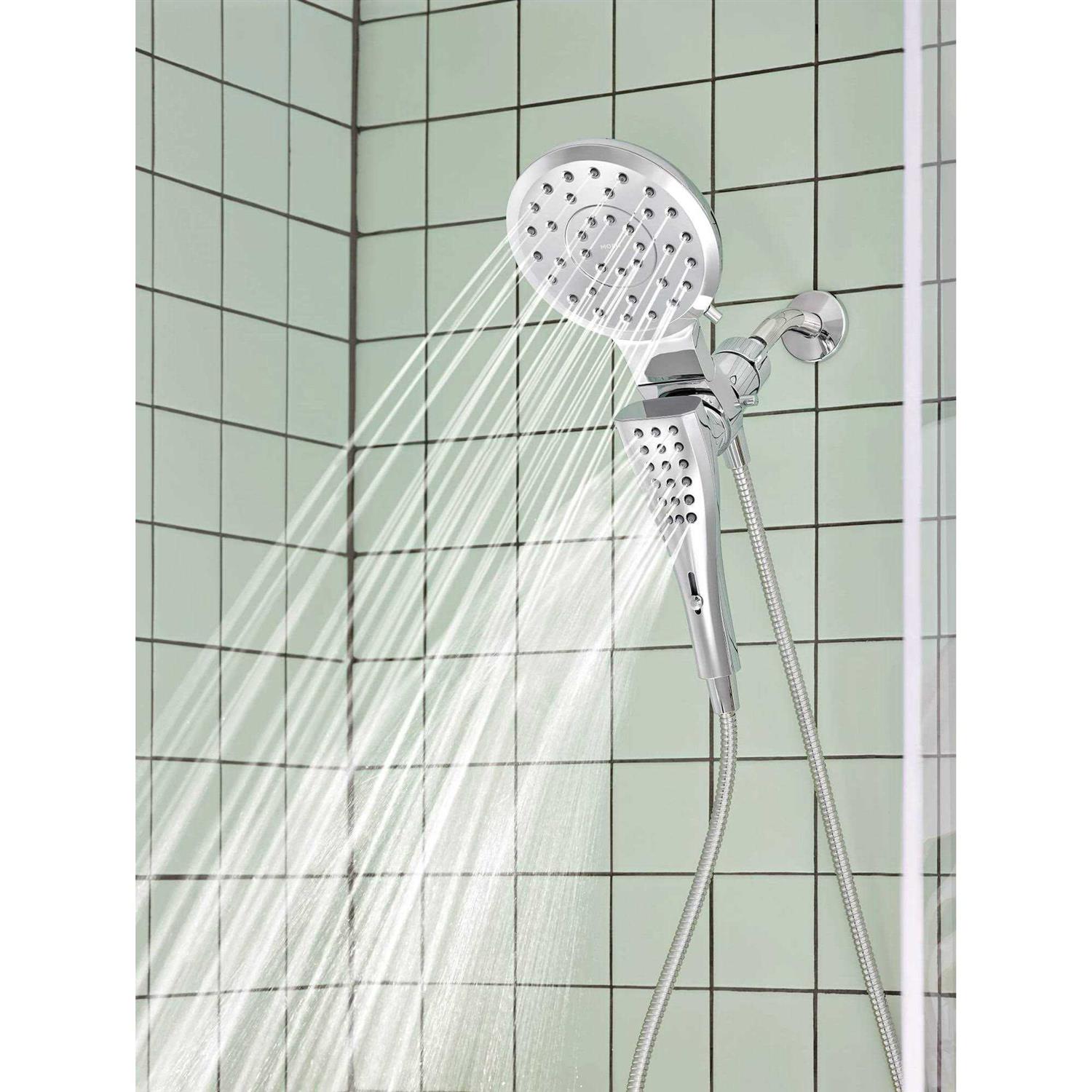 Moen 220C2 Eight-Function Rainshower + Handheld Shower Head, Chrome - Cheap Fitting