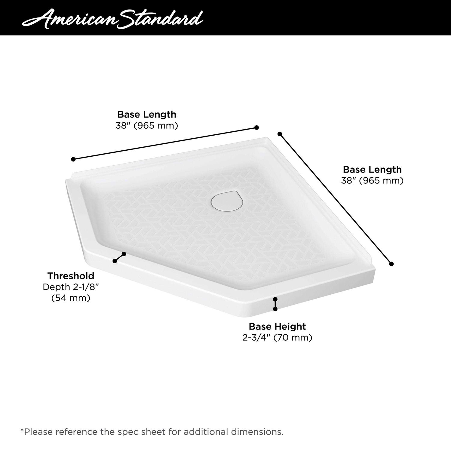 American Standard Elevate 38-in W x 38-in L with Center Drain Neo-angle Shower Base A8017T-CO.011 - Cheap Fitting