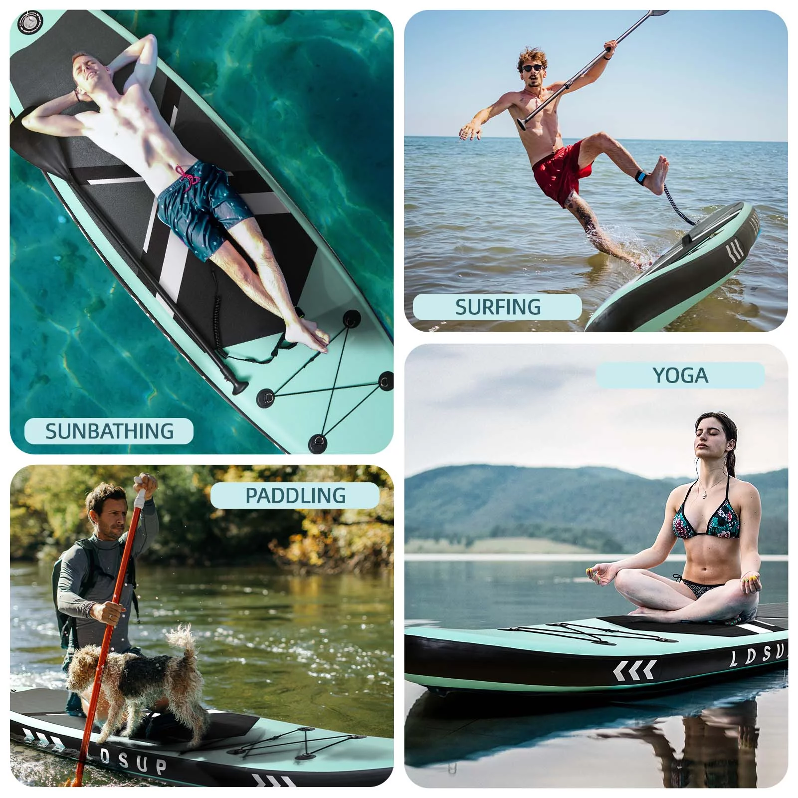 Aboutboard 10'6'' Inflatable Stand Up Paddle Board - Premium Accessories, Youth & Adult White - Cheap Fitting