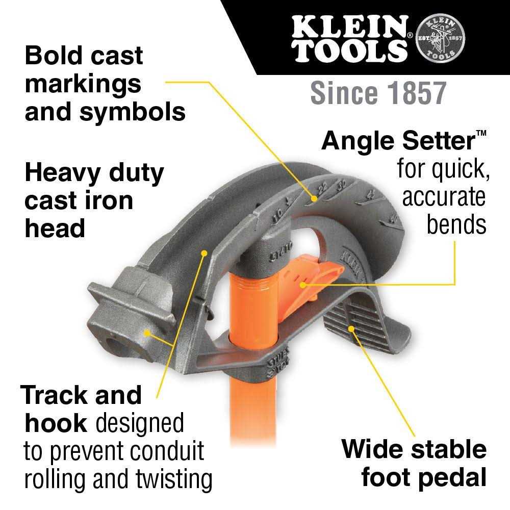 Klein Tools 51604 Iron Conduit Bender with Angle Setter - Cheap Fitting