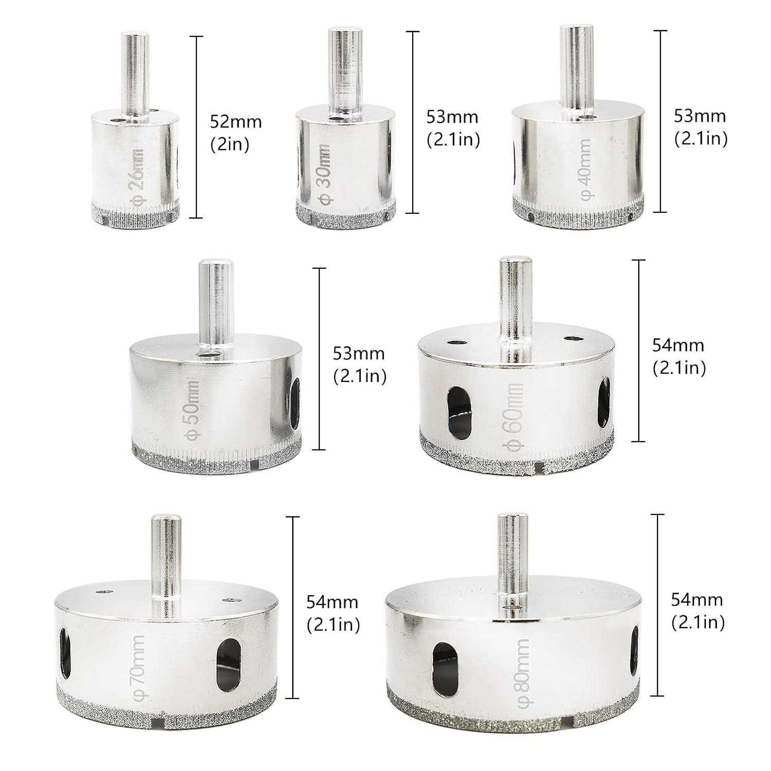 8Pcs Tile Hole Saw Set,Diamond Drill Bit Hole Saw with Hole Saw Guide - Cheap Fitting