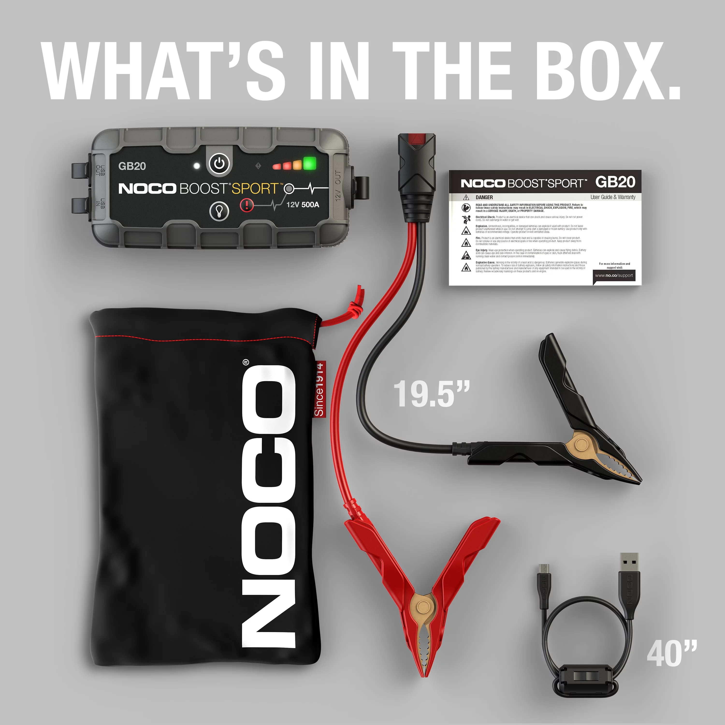 NOCO Boost Sport GB20 500A 12V UltraSafe Portable Lithium Jump Starter - Cheap Fitting