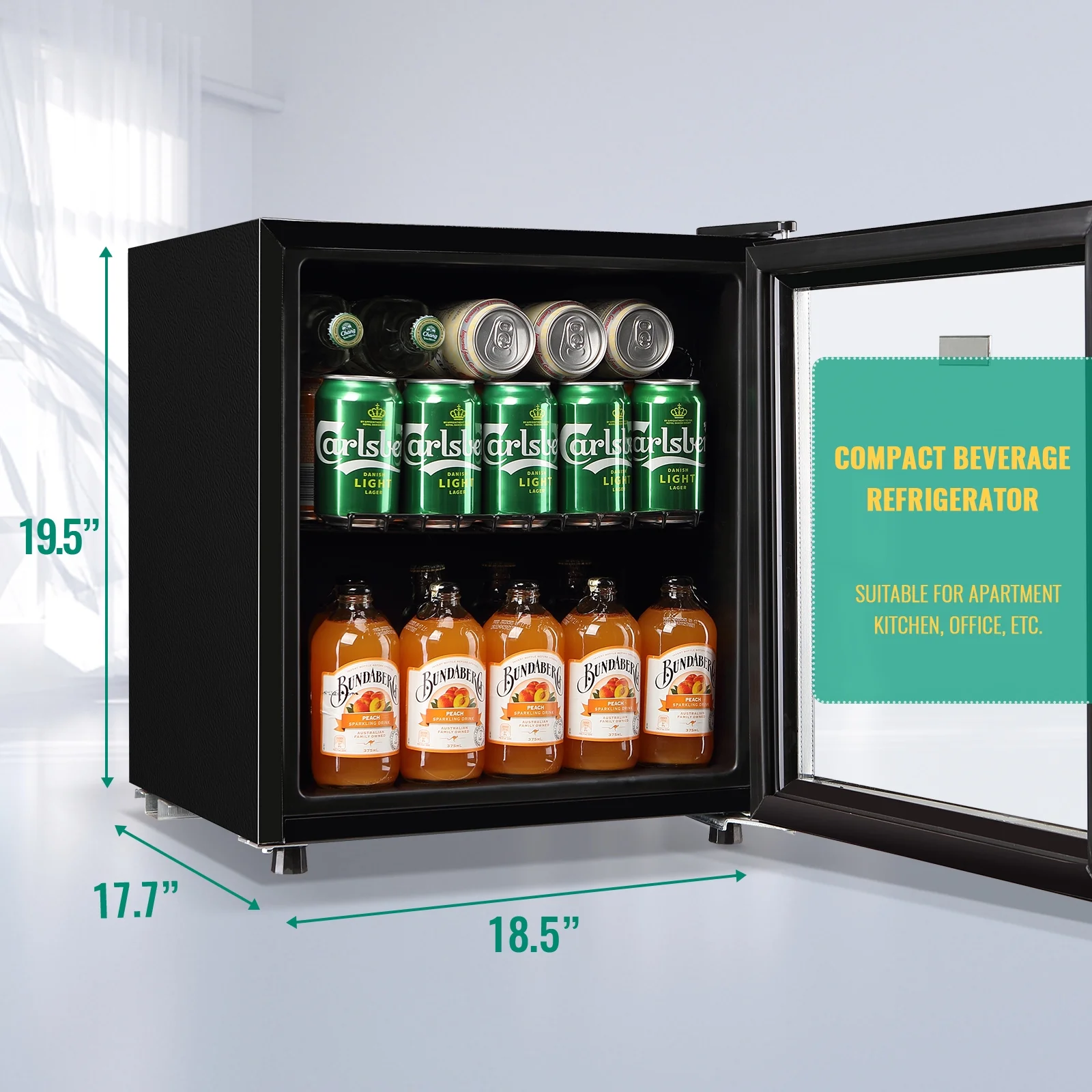 WANAI 125 Can Mini Fridge Glass Door 3.5 Cu.ft Beverage Cooler Refrigerator for Drink Soda Wine - Cheap Fitting