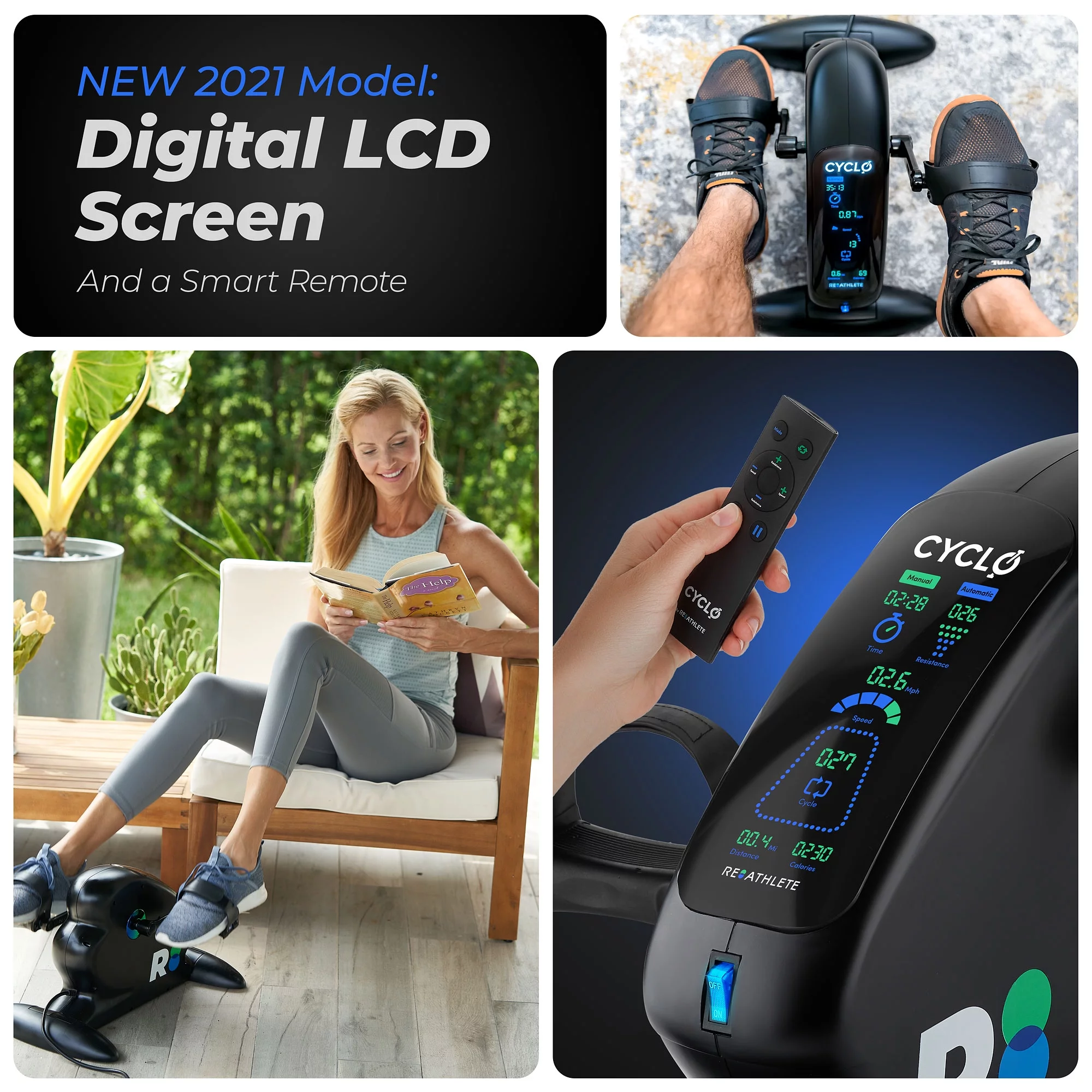 REATHLETE CYCLO Compact Under Desk Electric Pedal Exerciser with Remote - Cheap Fitting