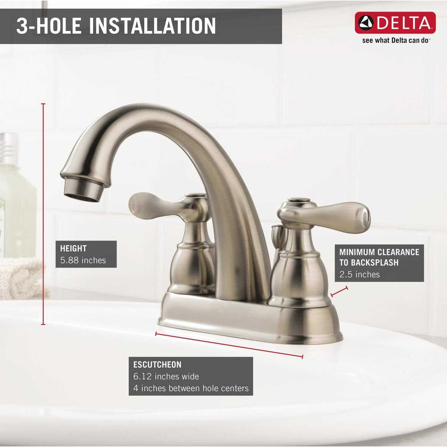 Delta B2596LF-SS Windemere Two-Handle Centerset Bathroom Faucet - Cheap Fitting