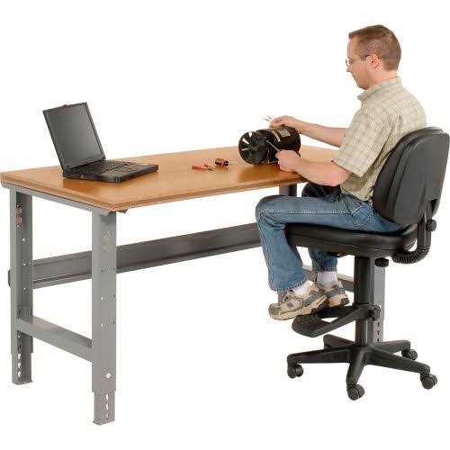 Global Industrial Global Industrial Adjustable Height Workbench C Channel Leg Laminate Square Edge Gray - Cheap Fitting