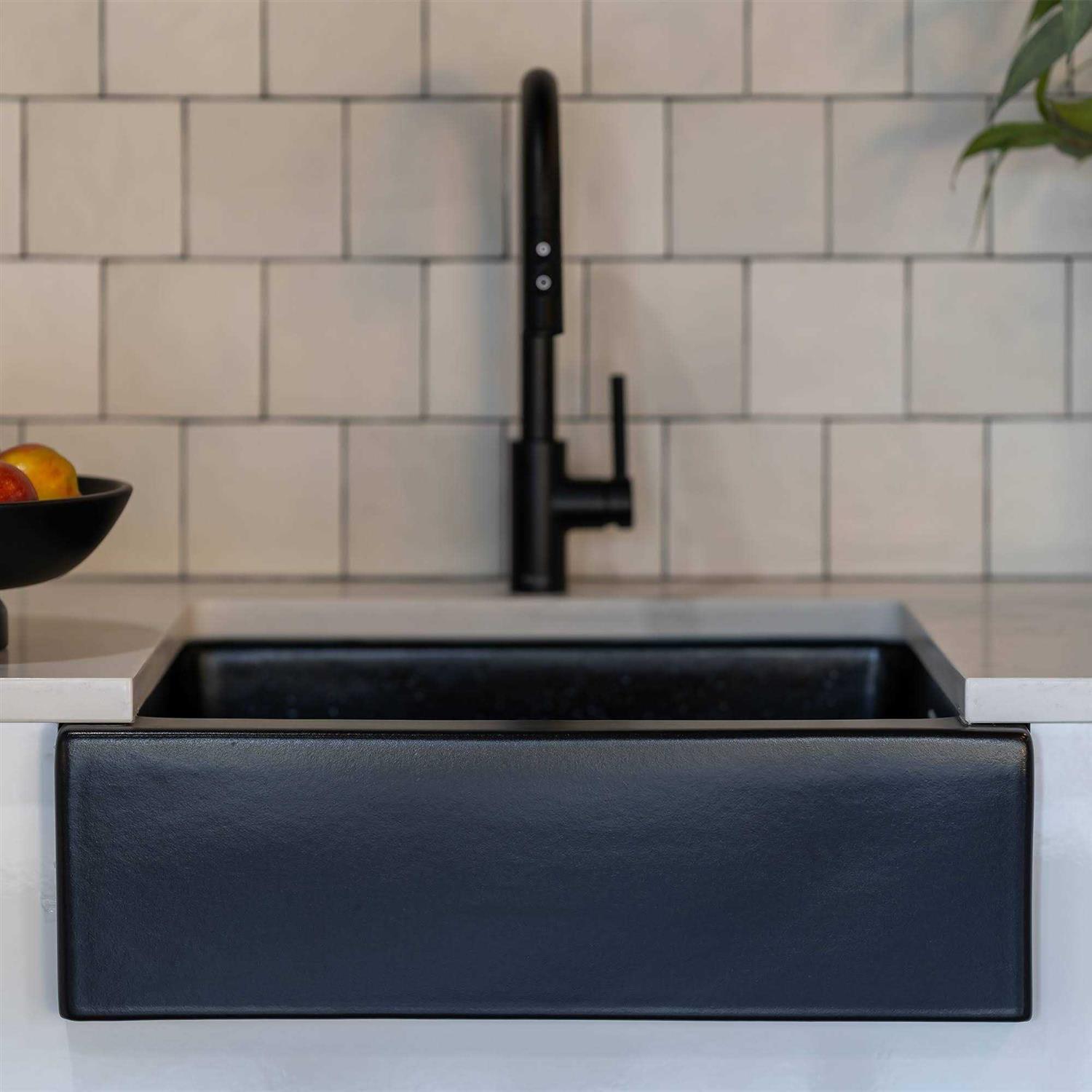 Sinkology SK452-26FC Parker White Fireclay 26 Single Bowl Quick-Fit Drop-In Farmhouse Kitchen Sink with Drain - Cheap Fitting