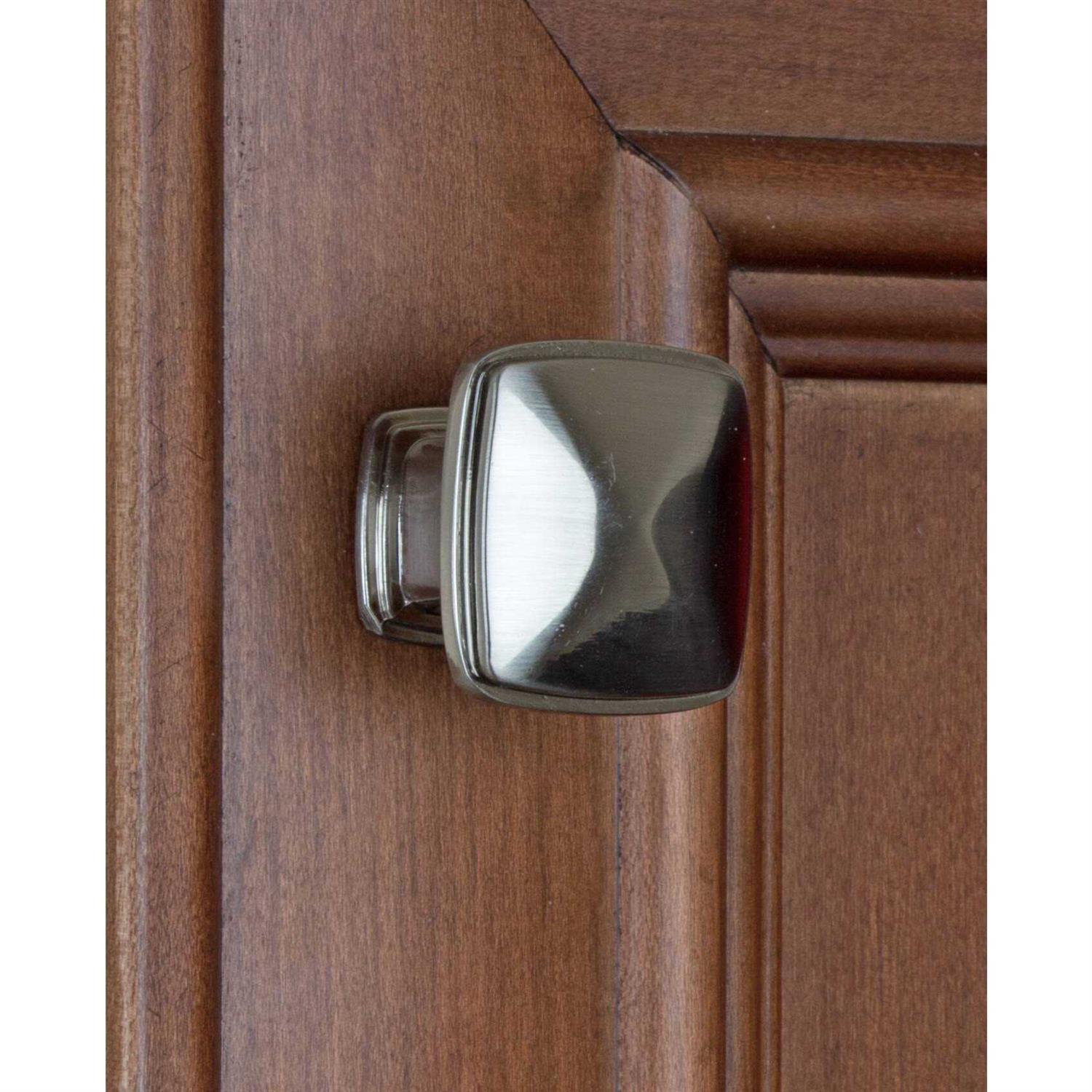 GlideRite 1-1/4 in. Satin Nickel Square Deco Cabinet Knobs - Cheap Fitting