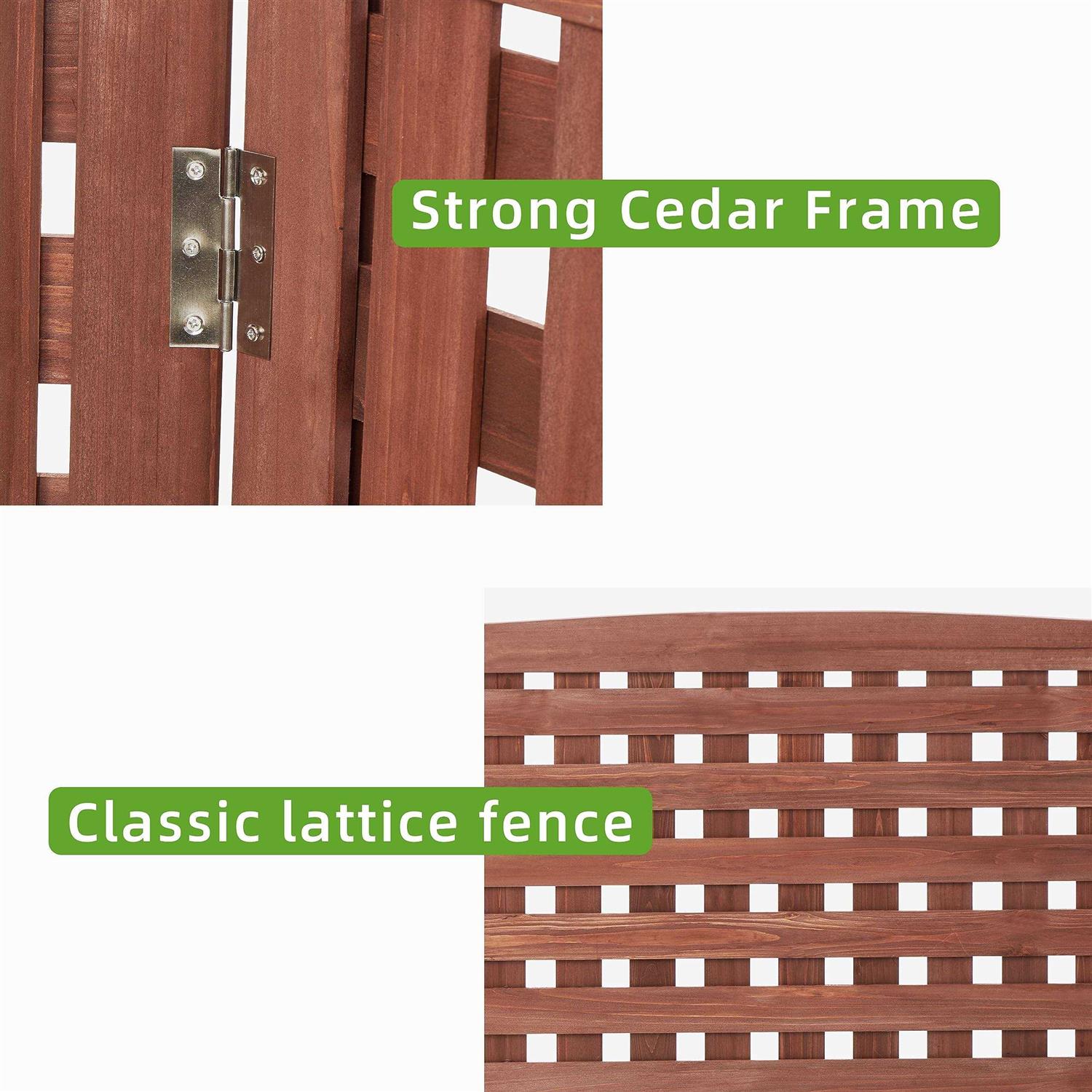 Air Conditioner Fence Screen Outside Cedar Privacy Fence 3 Panels to Hide AC & Trash Enclosure - Cheap Fitting