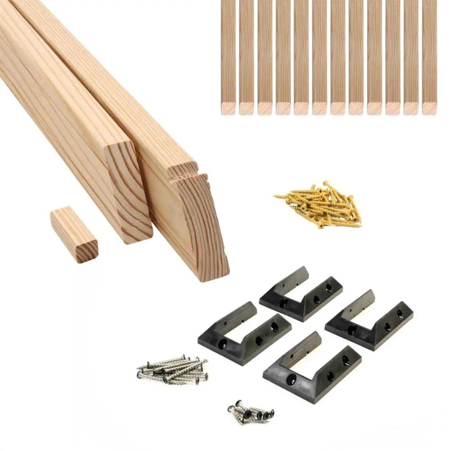 ProWood 6 ft Wood Stair Railing Kit with Beveled Wood Balusters - Cheap Fitting
