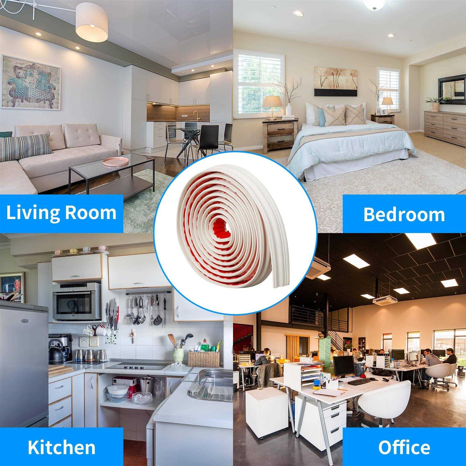 lesolar Flexible Molding Trim Wall Trim,16.4 Feet Peel and Stick Baseboard Molding Trim Crown Molding Ceiling Molding for Bathroom - Cheap Fitting