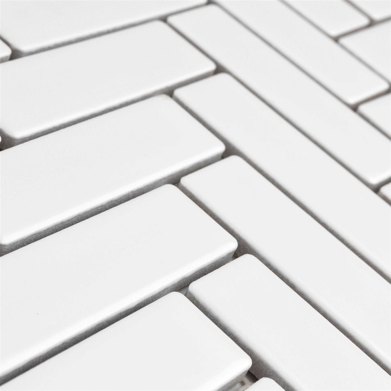 Merola Tile Metro Brick Herringbone White 12-1/2 in. x 10-5/8 in. Porcelain Mosaic Tile - Cheap Fitting