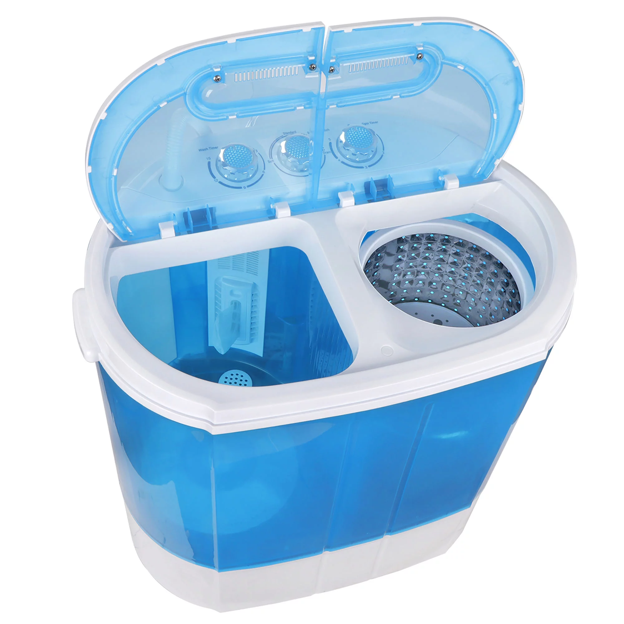 ZENSTYLE Portable Compact Wash machine 10lbs Washer (5.5 Wash Capacity + 4.4 Spin Capacity), Blue + White - Cheap Fitting
