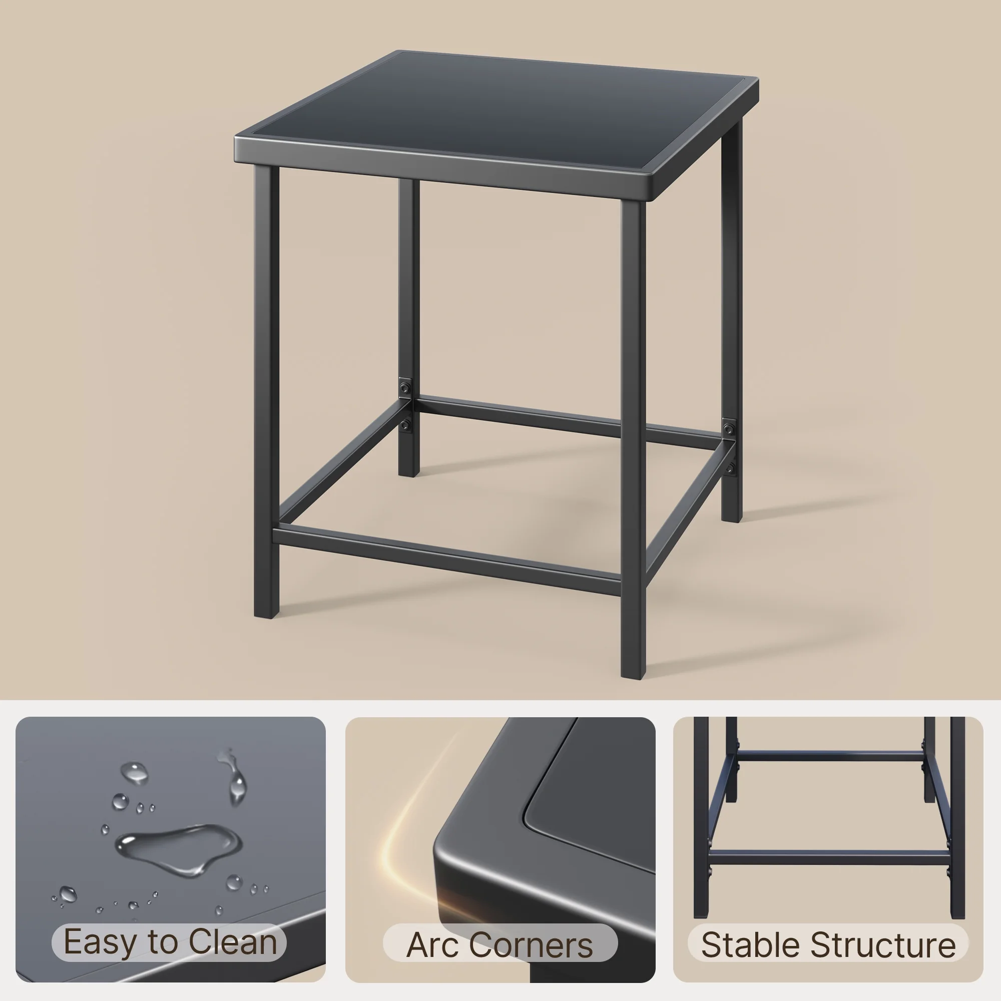 Aiho 3 Pieces Patio Rocking Chair Set, Outdoor Rattan Wicker Chairs with Coffee Table, Beige - Cheap Fitting