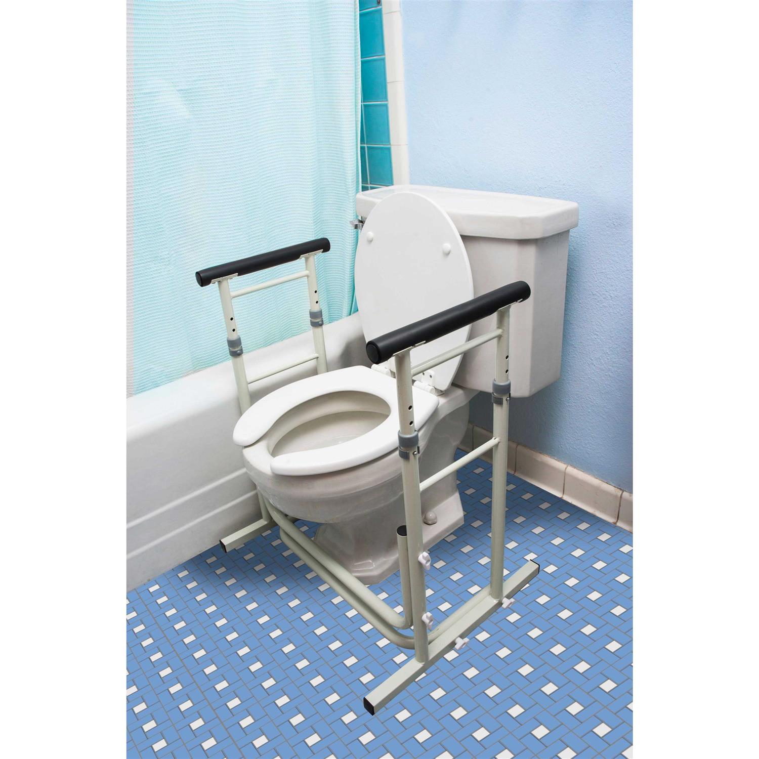 Essential Medical Supply Height Adjustable Standing Toilet Safety Rail With Foam - Cheap Fitting