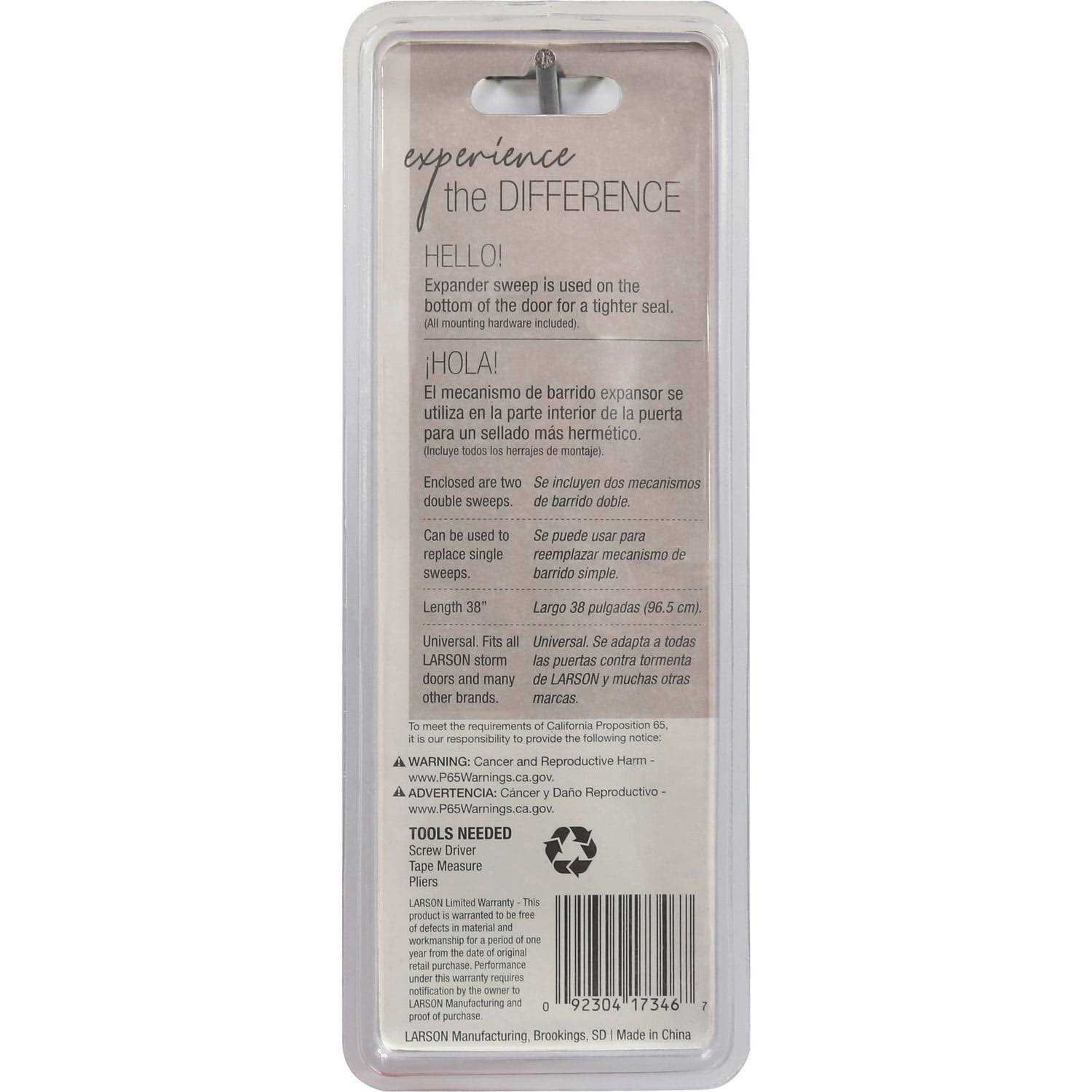 Larson Storm Door Sweep - Cheap Fitting