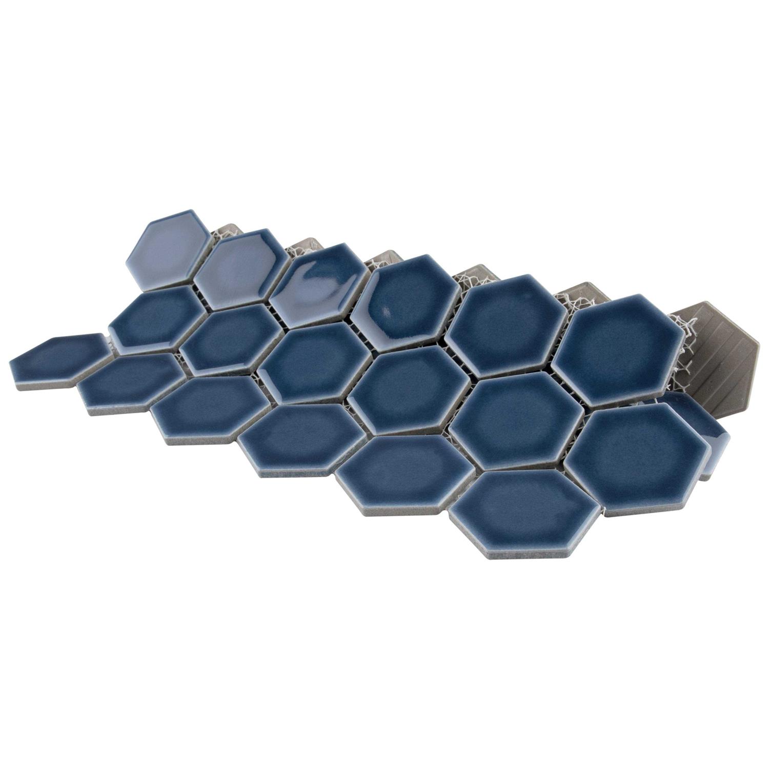 Hudson Due 2 x 2 Hex Porcelain Mosaic Floor Wall Tile Merola Tile - Cheap Fitting