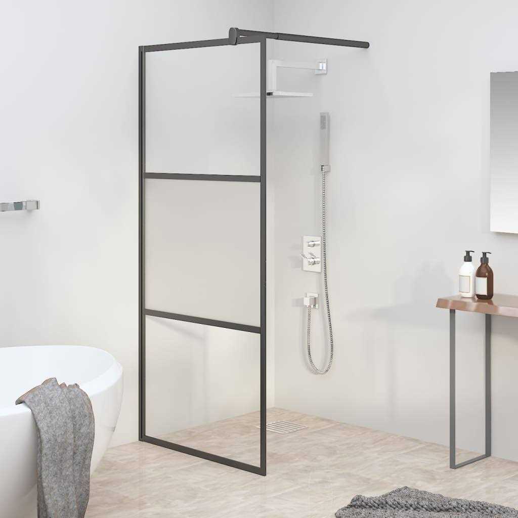 vidaXL Walk-in Shower Wall with Whole Frosted ESG Glass - Cheap Fitting