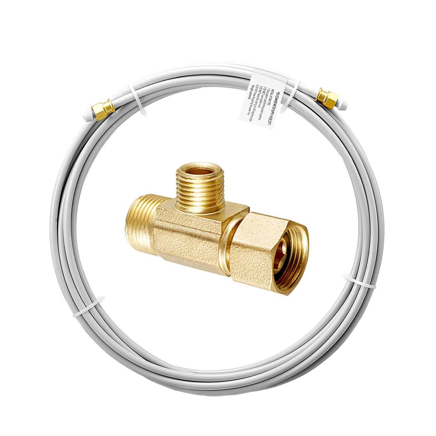 PEX Refrigerator Water Line Kit 25FT Ice Maker Tubing with Add-A-Tee Adapter,Flexible Hose with 1/4 Compression Fittings for Potable Drinking - Cheap Fitting