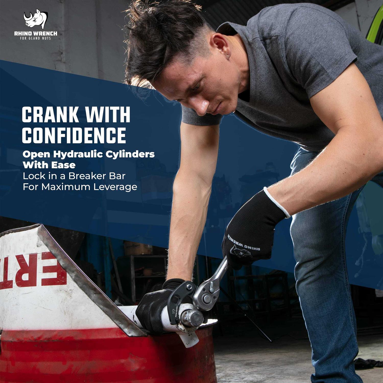 Rhino Gland Nut Wrench Set of 2 Hydraulic Cylinder Spanner Wrench Adjustable - Cheap Fitting